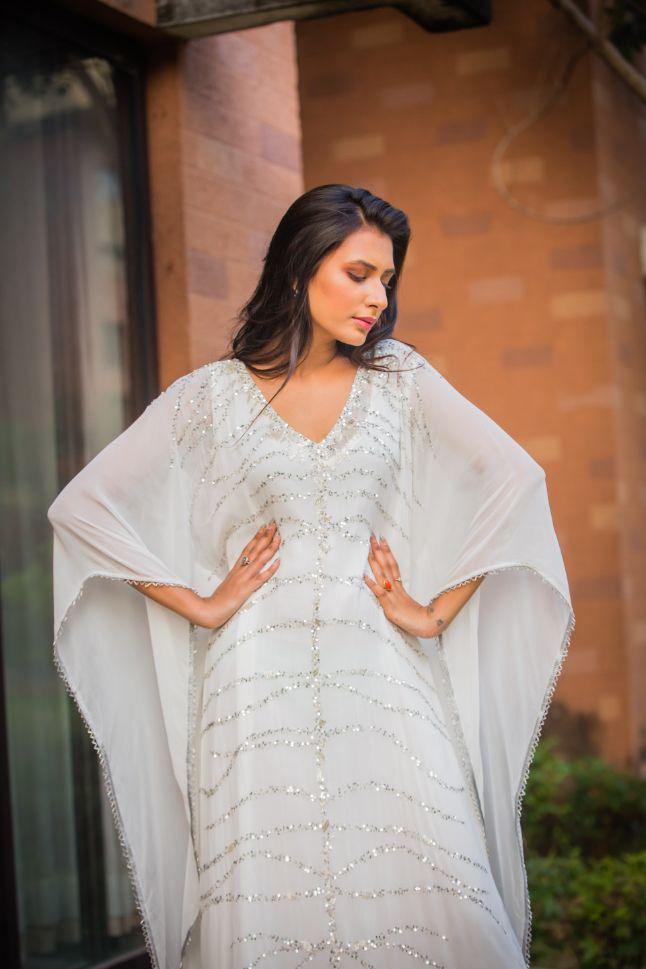 White Kaftan Dress-Rent - Glamourental